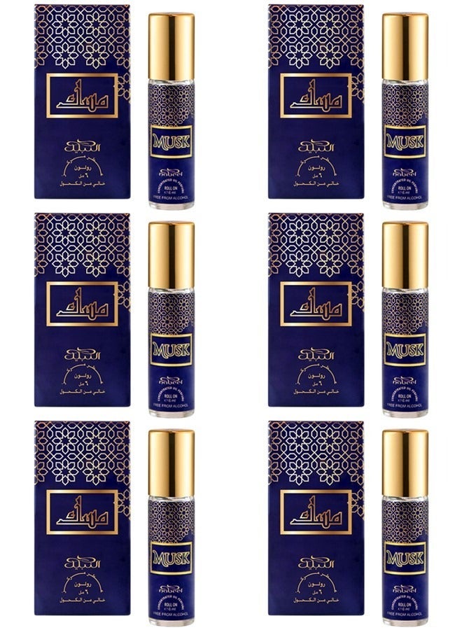 Nabeel 6 Pcs Nabeel Musk Roll-On Oil Perfume 6 ML Pure Long-Lasting Musk Attar for Men and Women - Image 1